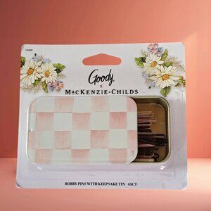 MacKenzie Childs x Goody Pink Rosy Check Keepsake Matchbox Tin Bobby Pins